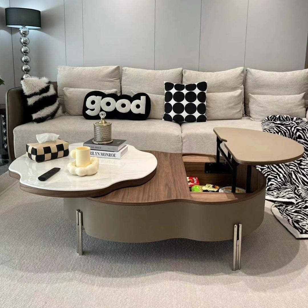 Scandinavian Saddle Leather Cloud Coffee Table