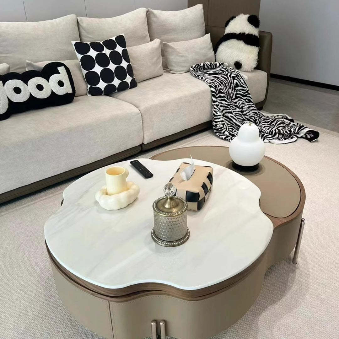 Scandinavian Saddle Leather Cloud Coffee Table