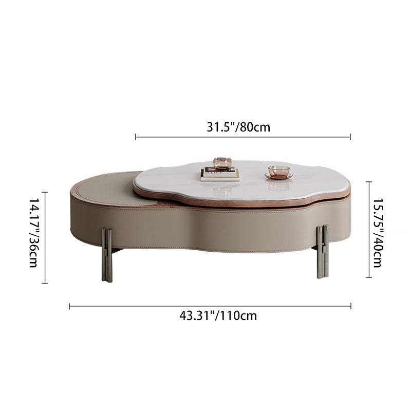 Scandinavian Saddle Leather Cloud Coffee Table