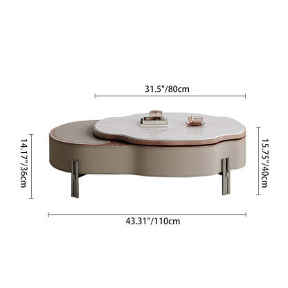Scandinavian Saddle Leather Cloud Coffee Table