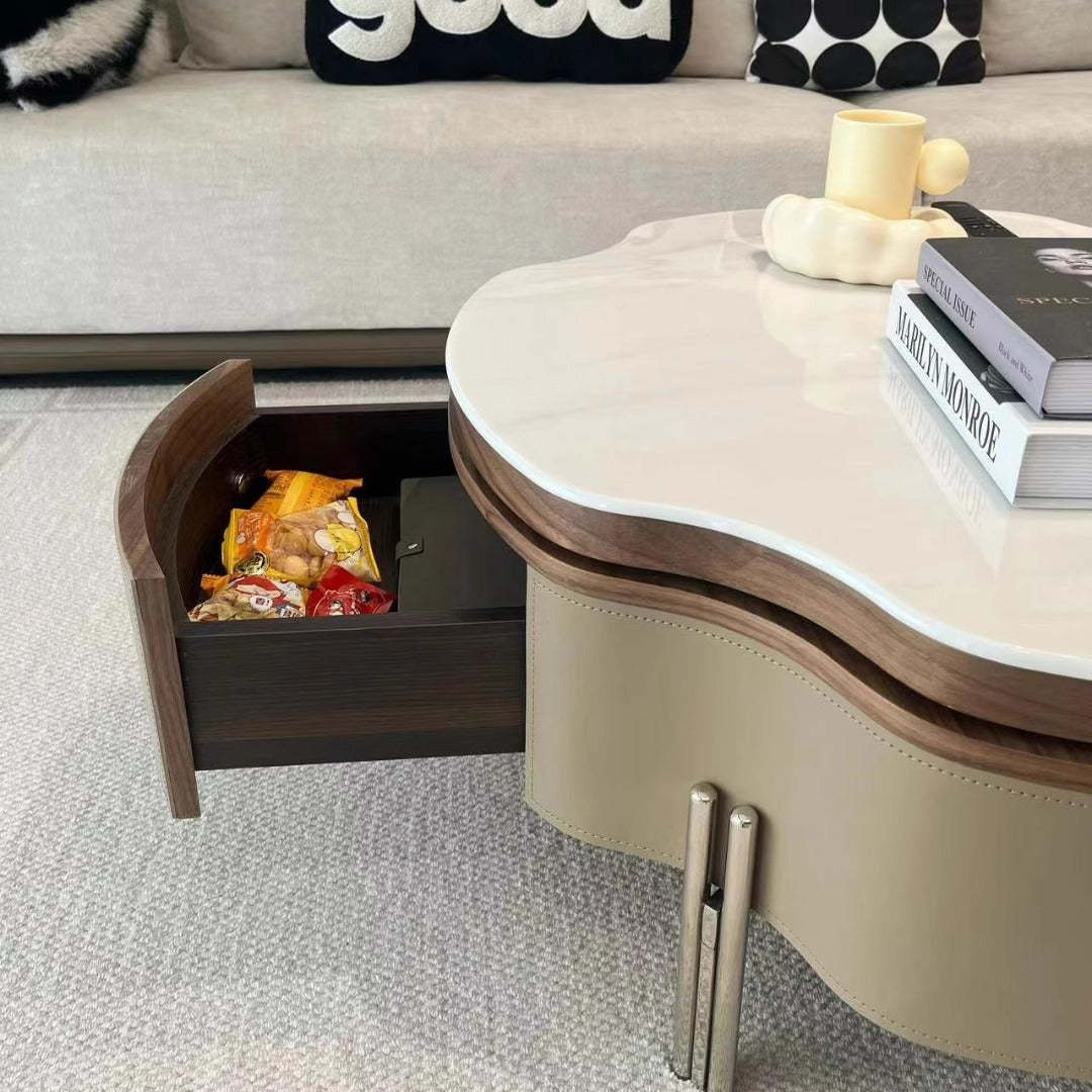 Scandinavian Saddle Leather Cloud Coffee Table