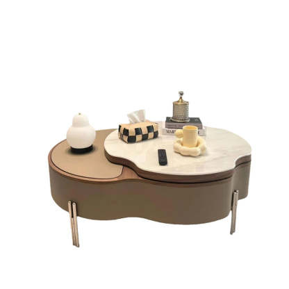 Scandinavian Saddle Leather Cloud Coffee Table