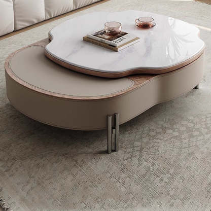 Scandinavian Saddle Leather Cloud Coffee Table