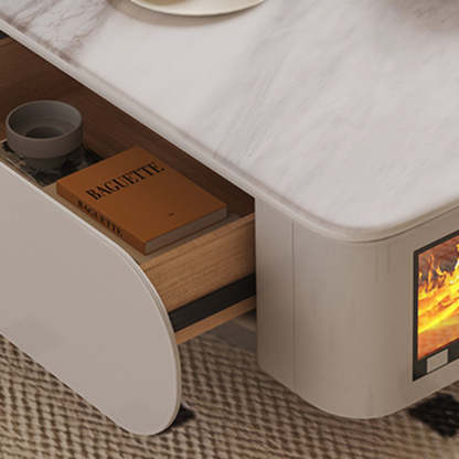 Contemporary Microcrystalline Flame Coffee Table