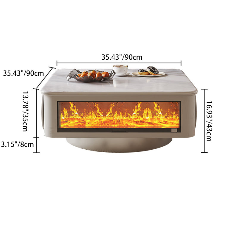 Contemporary Microcrystalline Flame Coffee Table