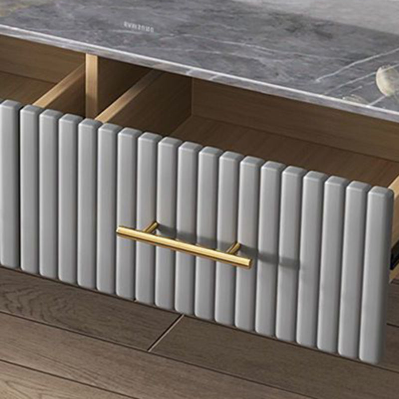 Scandinavian Slab Leather 2-Drawer Coffee Table