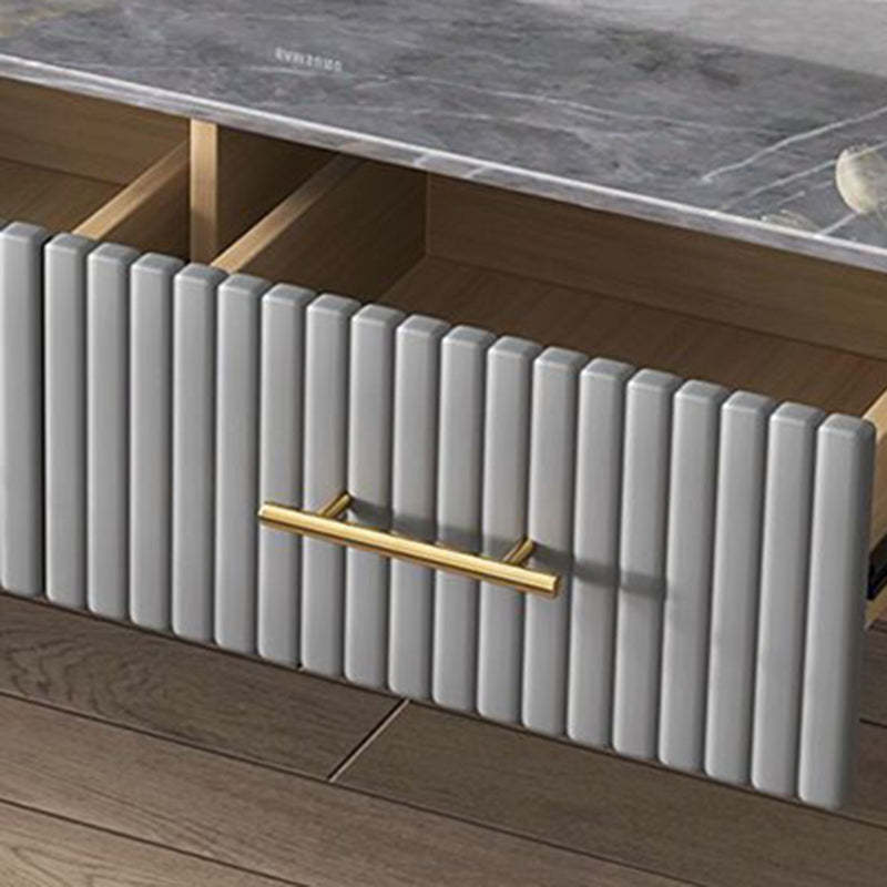 Scandinavian Slab Leather 2-Drawer Coffee Table