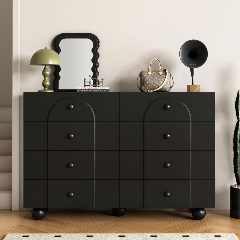 Minimalist Sphere-Leg Multi-Drawer Nightstand — 6 / White