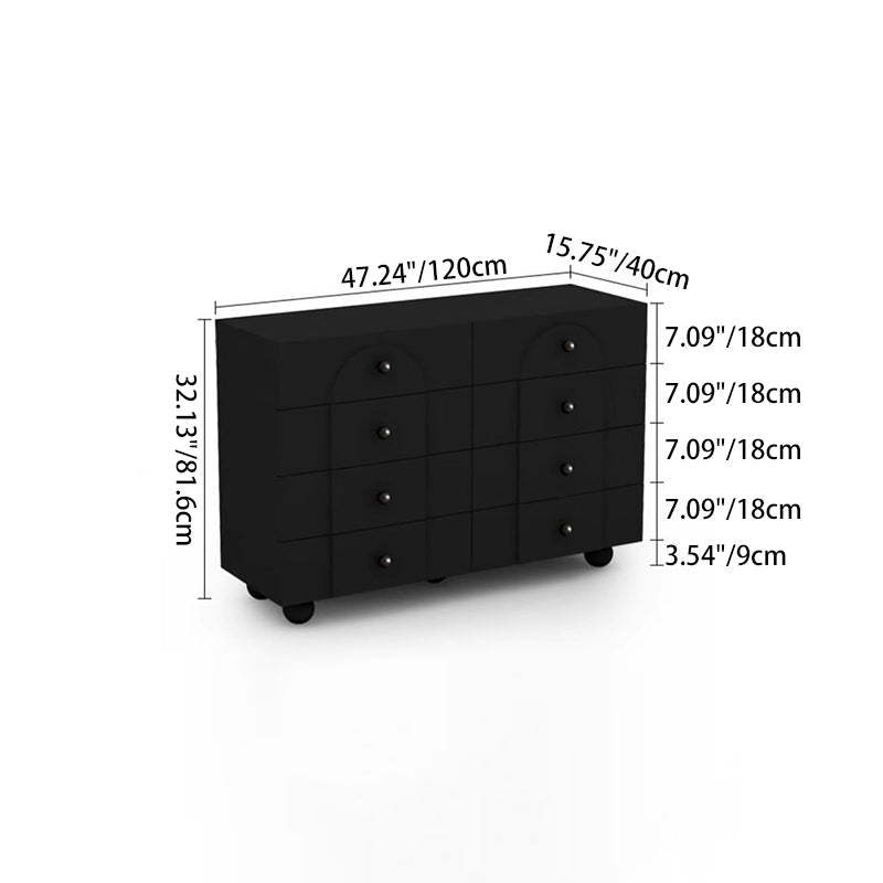 Minimalist Sphere-Leg Multi-Drawer Nightstand