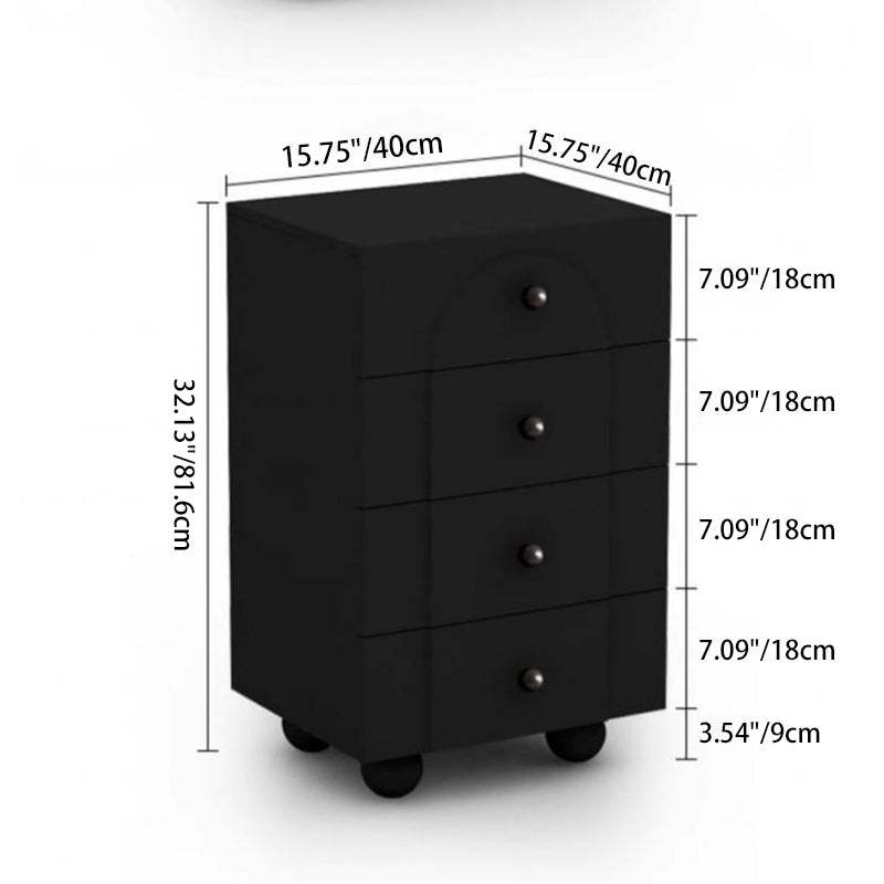 Minimalist Sphere-Leg Multi-Drawer Nightstand