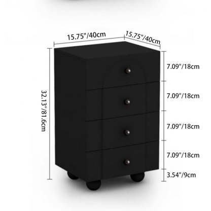 Minimalist Sphere-Leg Multi-Drawer Nightstand