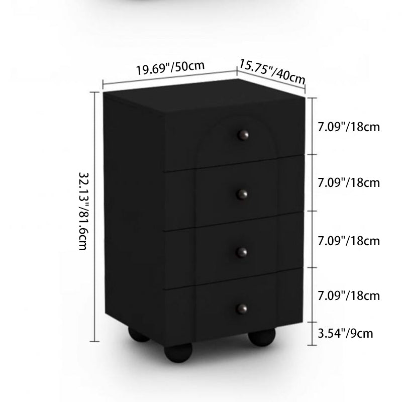 Minimalist Sphere-Leg Multi-Drawer Nightstand