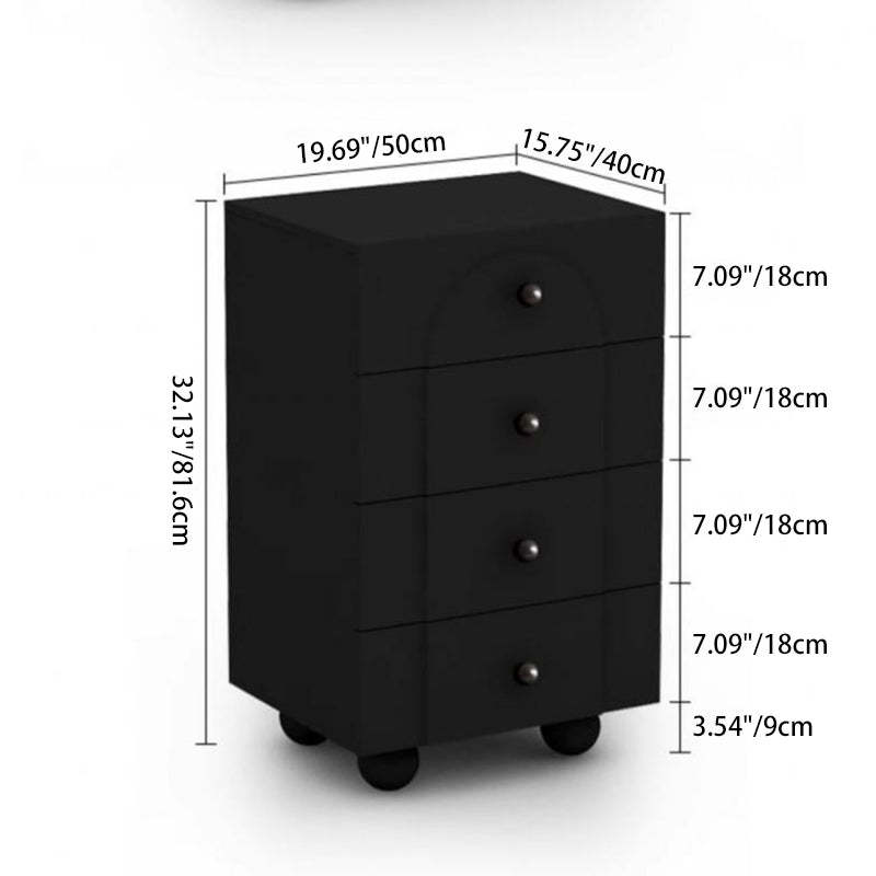 Minimalist Sphere-Leg Multi-Drawer Nightstand