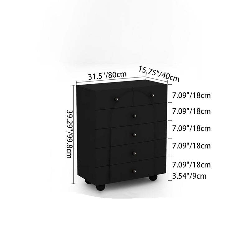 Minimalist Sphere-Leg Multi-Drawer Nightstand
