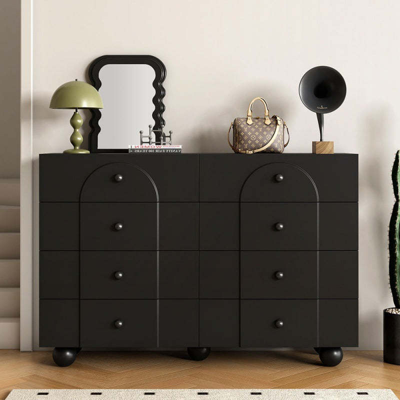Minimalist Sphere-Leg Multi-Drawer Nightstand — 6 / White