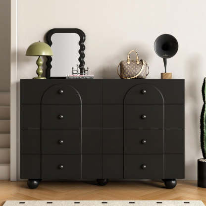 Minimalist Sphere-Leg Multi-Drawer Nightstand — 6 / White