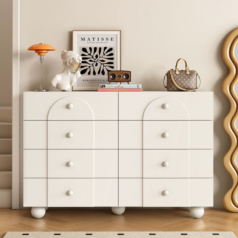Minimalist Sphere-Leg Multi-Drawer Nightstand — 8 / Black