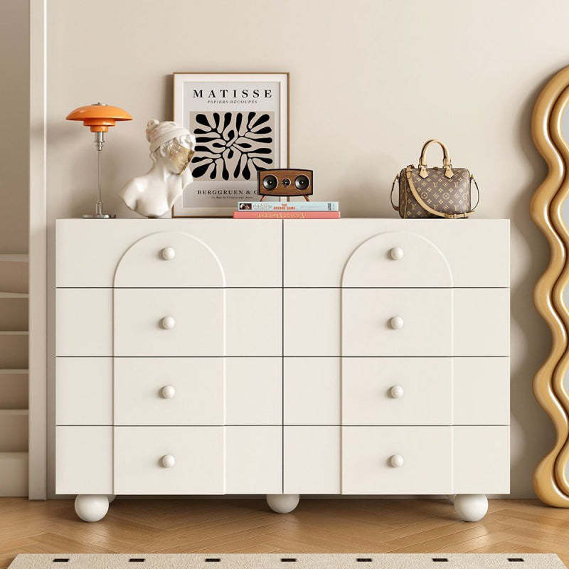 Minimalist Sphere-Leg Multi-Drawer Nightstand — 8 / Black