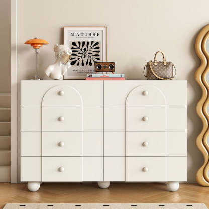 Minimalist Sphere-Leg Multi-Drawer Nightstand — 8 / Black