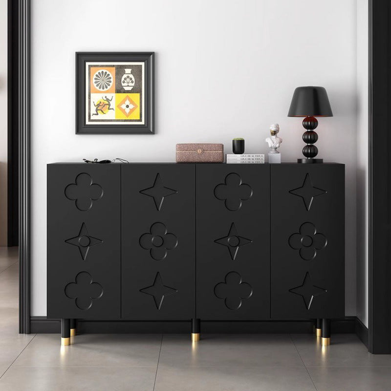 Retro Fiberboard Metal Floral 5-Tier Shoe Storage