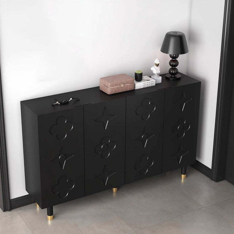 Retro Fiberboard Metal Floral 5-Tier Shoe Storage