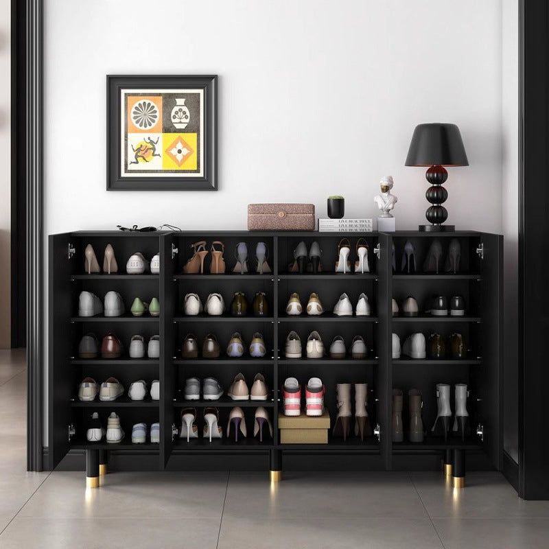 Retro Fiberboard Metal Floral 5-Tier Shoe Storage