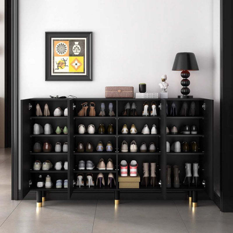 Retro Fiberboard Metal Floral 5-Tier Shoe Storage