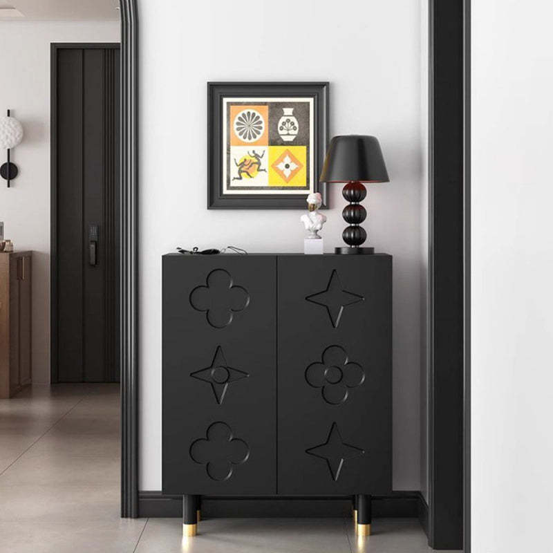 Retro Fiberboard Metal Floral 5-Tier Shoe Storage
