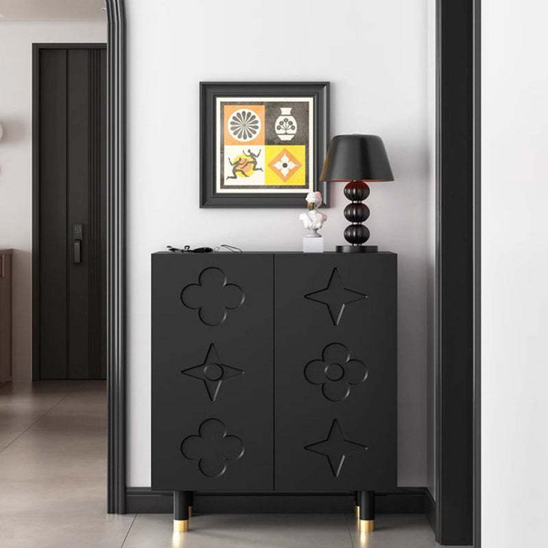 Retro Fiberboard Metal Floral 5-Tier Shoe Storage