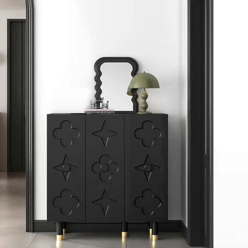 Retro Fiberboard Metal Floral 5-Tier Shoe Storage