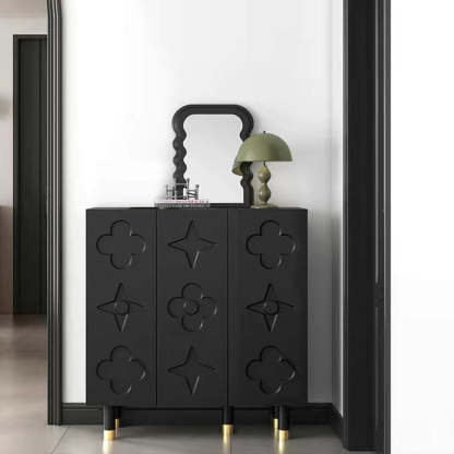 Retro Fiberboard Metal Floral 5-Tier Shoe Storage
