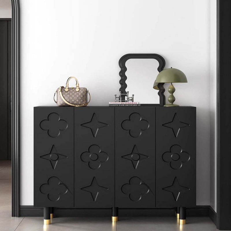 Retro shoe floral black shoe storage — 55" L x 14" W x 38.5" H