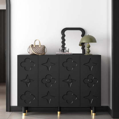 Retro Fiberboard Metal Floral 5-Tier Shoe Storage
