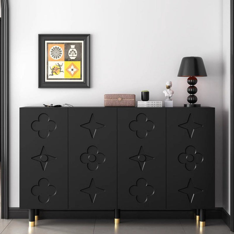Retro Fiberboard Metal Floral 5-Tier Shoe Storage