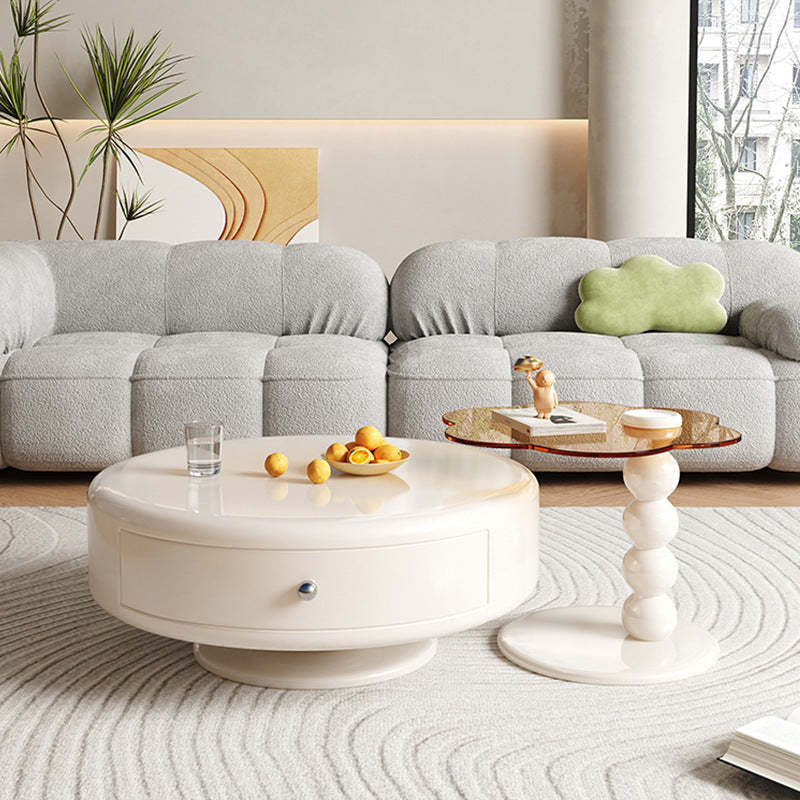 French Fiberboard Floral 1-Drawer Coffee Table — Floral