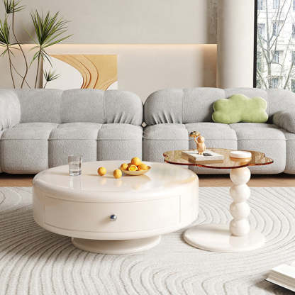 French Fiberboard Floral 1-Drawer Coffee Table — Floral