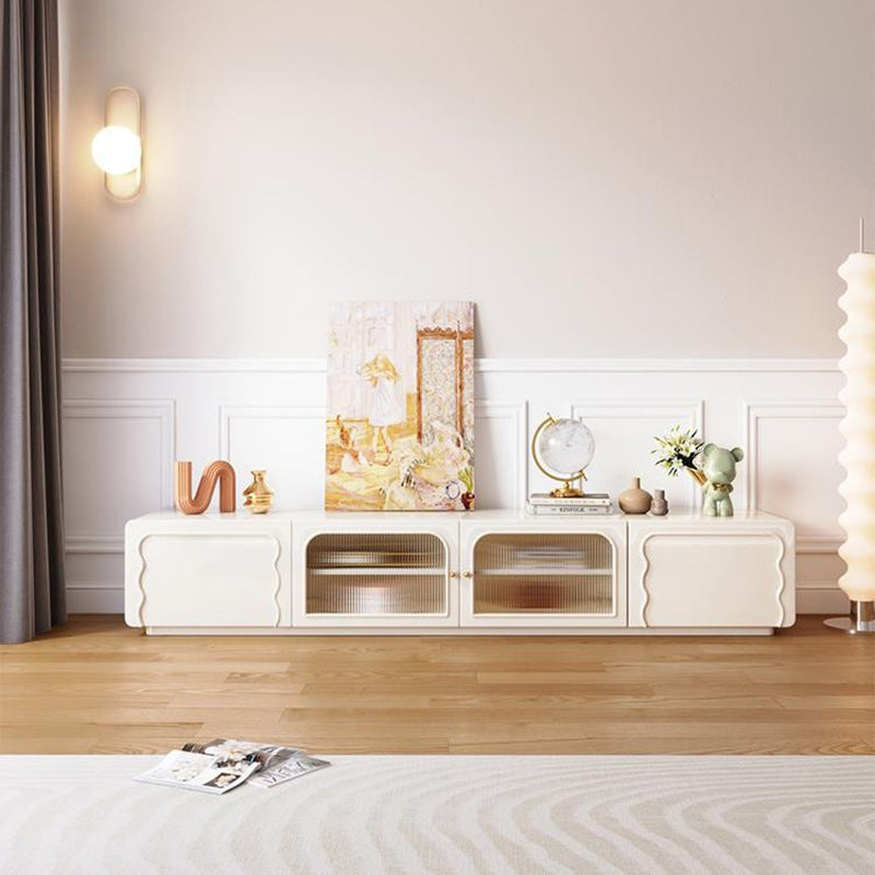 French Glass Wood Extendable TV Stand