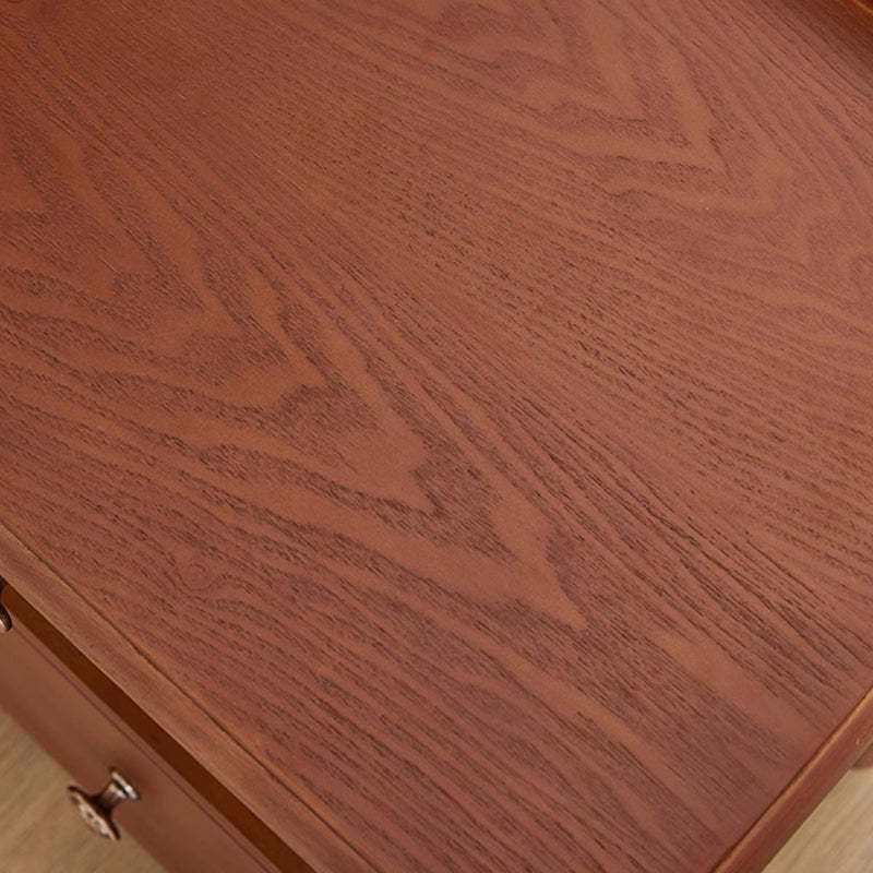 Retro Ash Pine Wood 2-Drawer Nightstand