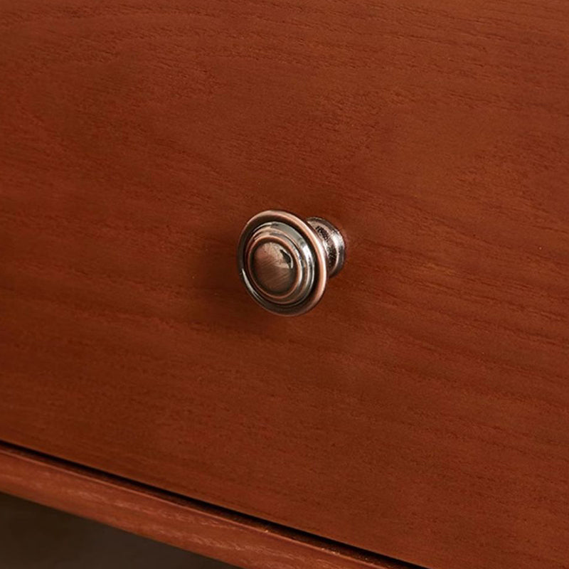 Retro Ash Pine Wood 2-Drawer Nightstand