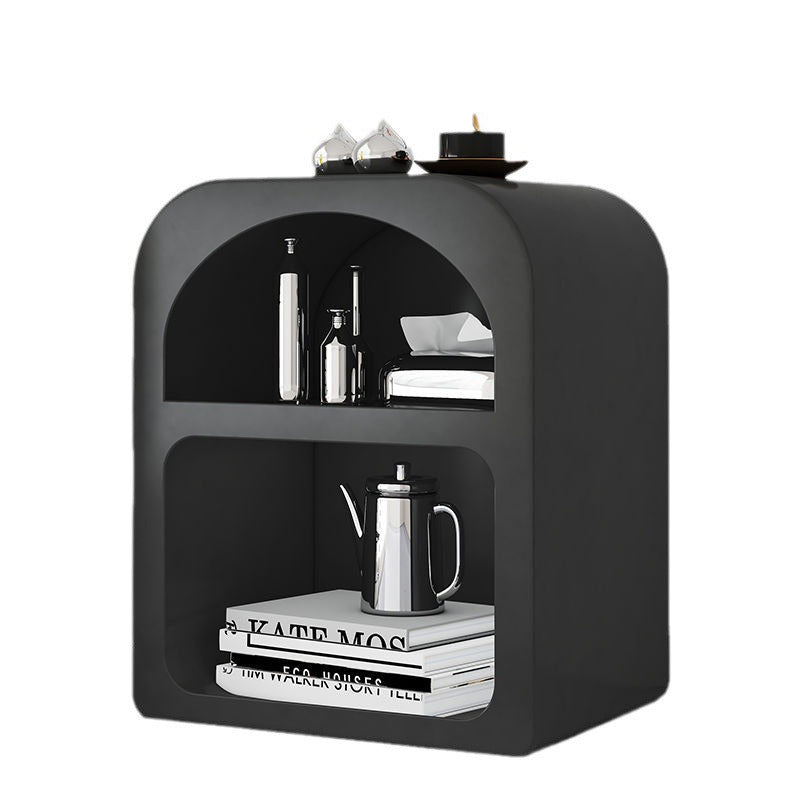 Minimalist Arched Engineered Wood 2-Storage Nightstand