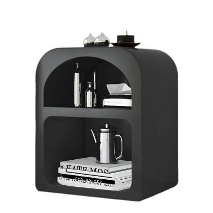 Minimalist Arched Engineered Wood 2-Storage Nightstand