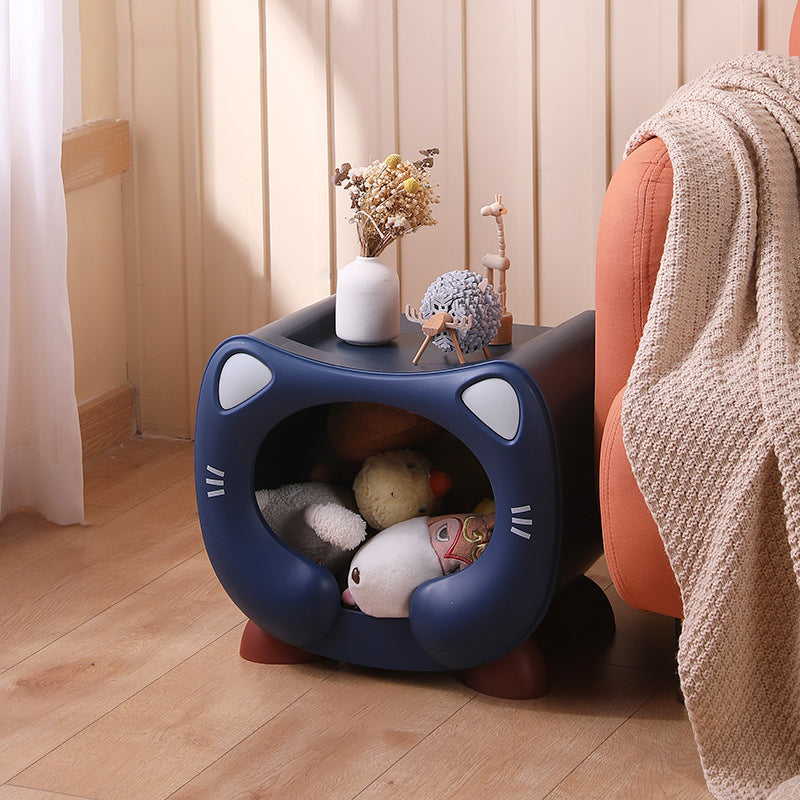 Kids Cartoon Cat Stackable Nightstand — Blue