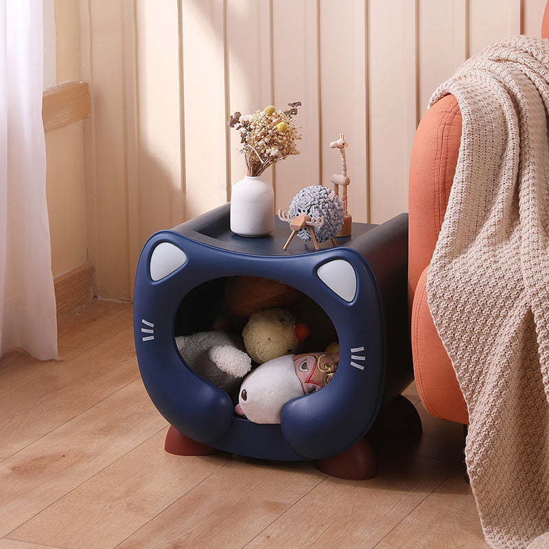 Kids Cartoon Cat Stackable Nightstand — Blue