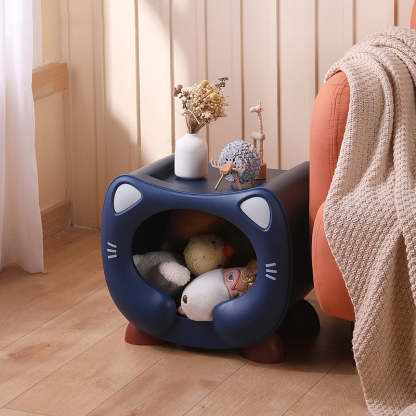 Kids Cartoon Cat Stackable Nightstand — Blue