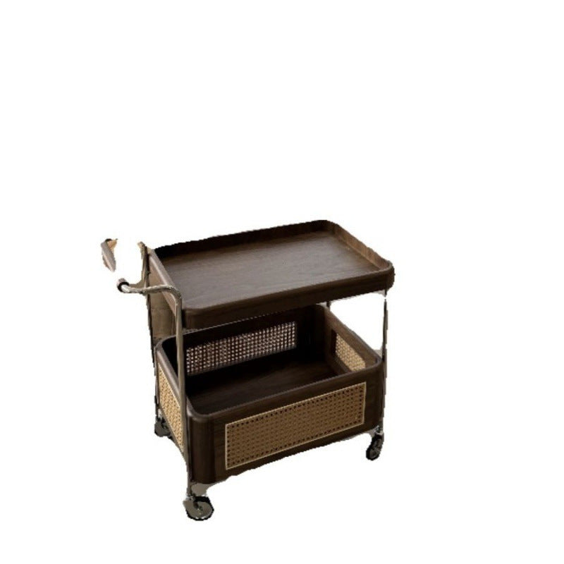 Retro Rattan 2-Tier Movable End Table