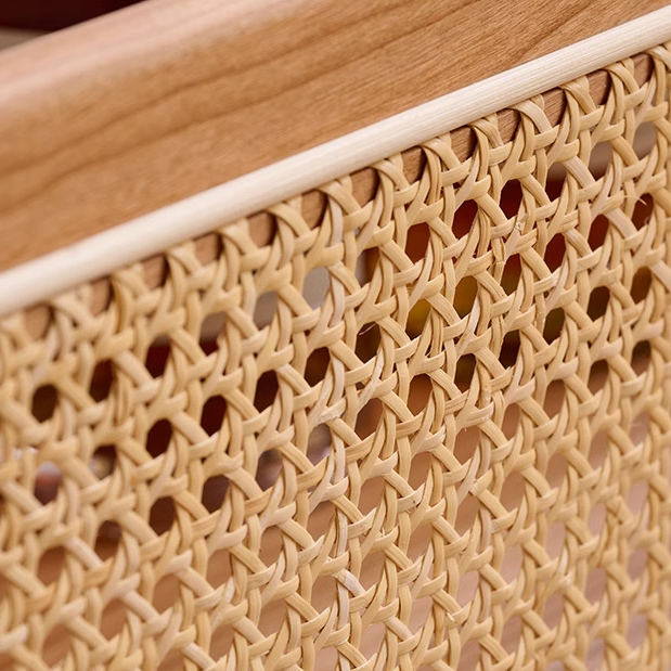Retro Rattan 2-Tier Movable End Table