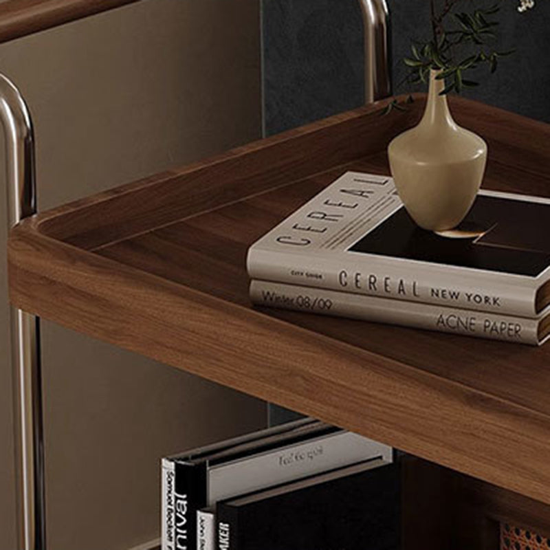 Retro Rattan 2-Tier Movable End Table