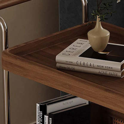 Retro Rattan 2-Tier Movable End Table