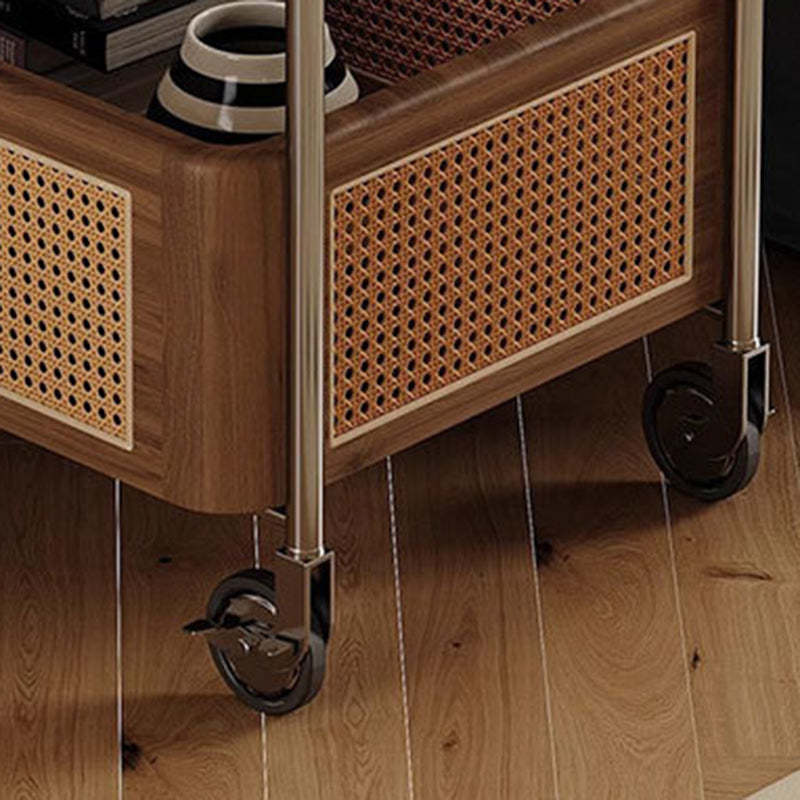 Retro Rattan 2-Tier Movable End Table