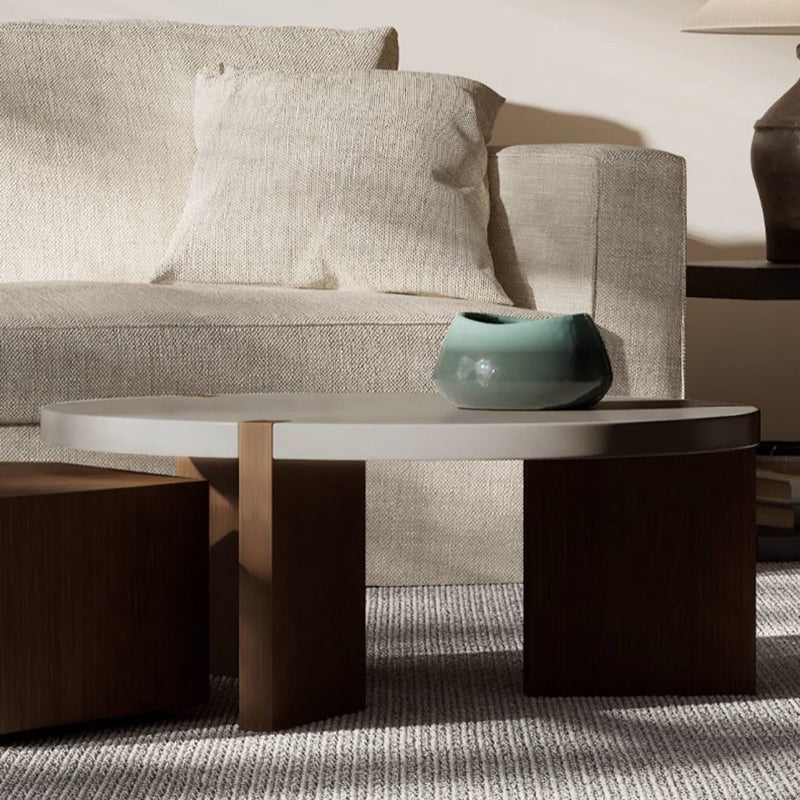 Minimalist Wood Hexagon 2-Drawer Coffee Table